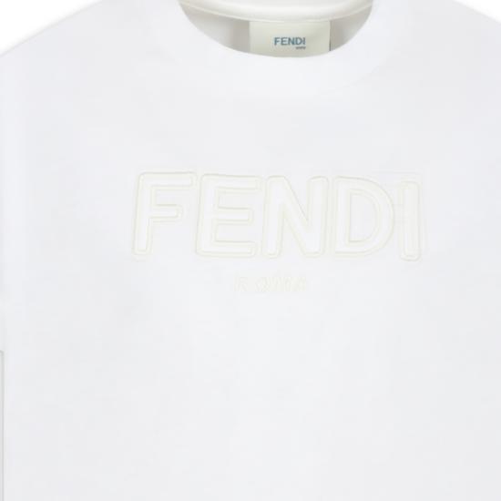 25SS [키즈] 펜디 티셔츠 JUI174 7AJ F0TU9 WHITE - FENDI