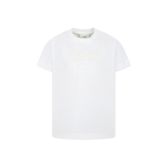 25SS [키즈] 펜디 티셔츠 JUI174 7AJ F0TU9 WHITE