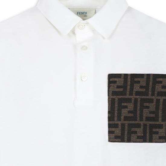 26FW [키즈] 펜디 폴로 셔츠 JMI475 7AJ F0TU9 WHITE - FENDI