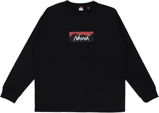  난가 긴팔 티셔츠 ECO HYBRID BOX LOGO L BLACK DOM