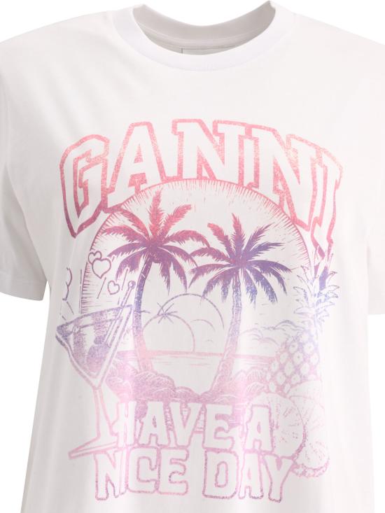  가니 반팔 티셔츠 T3918151 WHITE DOM - GANNI