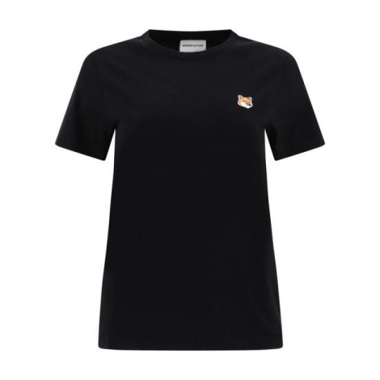  메종키츠네 폭스 레더 패치 레귤러 티셔츠 LW00105KJ0008 P199 BLACK DOM