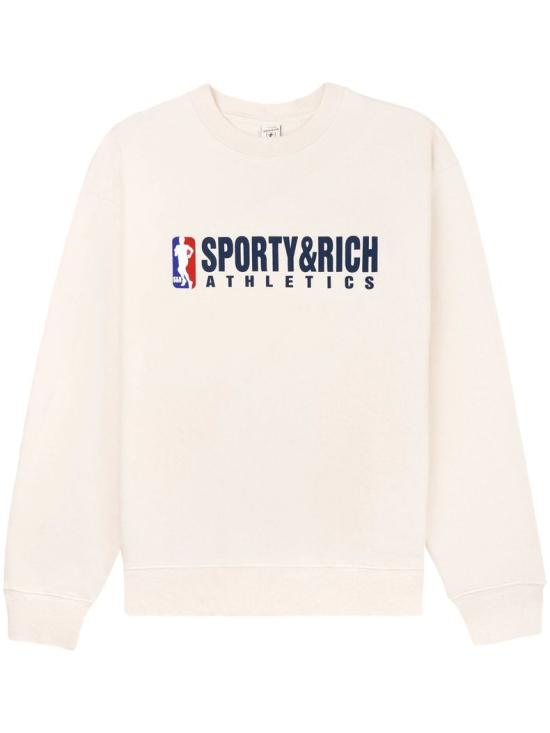  스포티앤리치 긴팔 티셔츠 WS067S410TC CREAM NAVY DOM