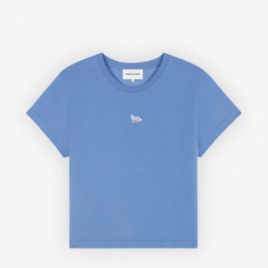  메종키츠네 베이비 폭스 패치 베이비 티셔츠 MW00105KJ0008 P428 HAMPTON BLUE DOM