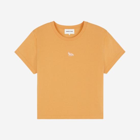  메종키츠네 베이비 폭스 패치 베이비 티셔츠 MW00105KJ0008 P822 SUNSET ORANGE DOM