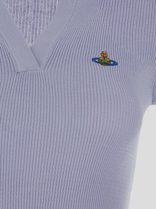  비비안웨스트우드 MARINA 마리나 오브 자수 폴로 스웨터 18030040Y001BJ405 LAVENDER DOM - VIVIENNE WESTWOOD