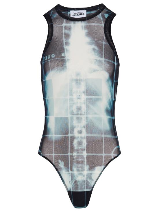 25SS 장 폴 고티에 바디수트 티셔츠 25 33 F BD058 T580 005956 Black navy lightblue