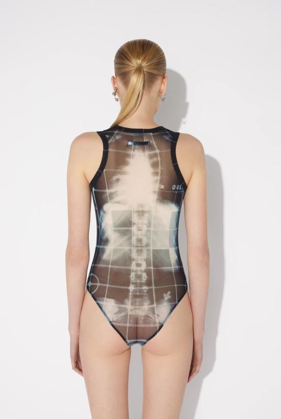 25SS 장 폴 고티에 바디수트 티셔츠 25 33 F BD058 T580 005956 Black navy lightblue - JEAN PAUL GAULTIER