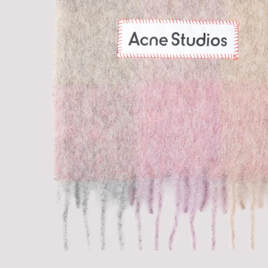 26FW 아크네 스튜디오 모헤어 체크 머플러 CA0084 BOB FUCHSIA LILAC PINK DOM - ACNE STUDIOS