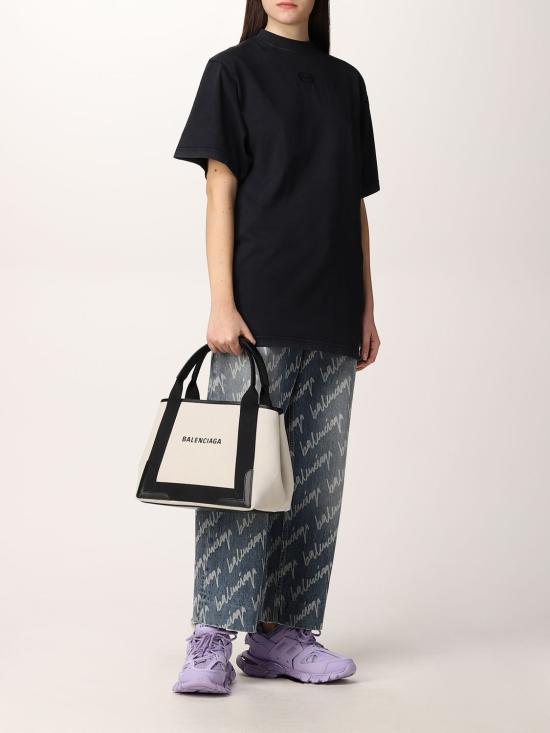  발렌시아가 NAVY 스몰 카바스백 토트백 3399332HH3N9260 Ivory - BALENCIAGA
