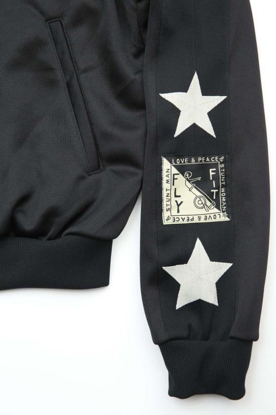  캐피탈 봄버 자켓 Kapital Smooth Jersey Standman & Woman 트랙 재킷 블랙 - KAPITAL