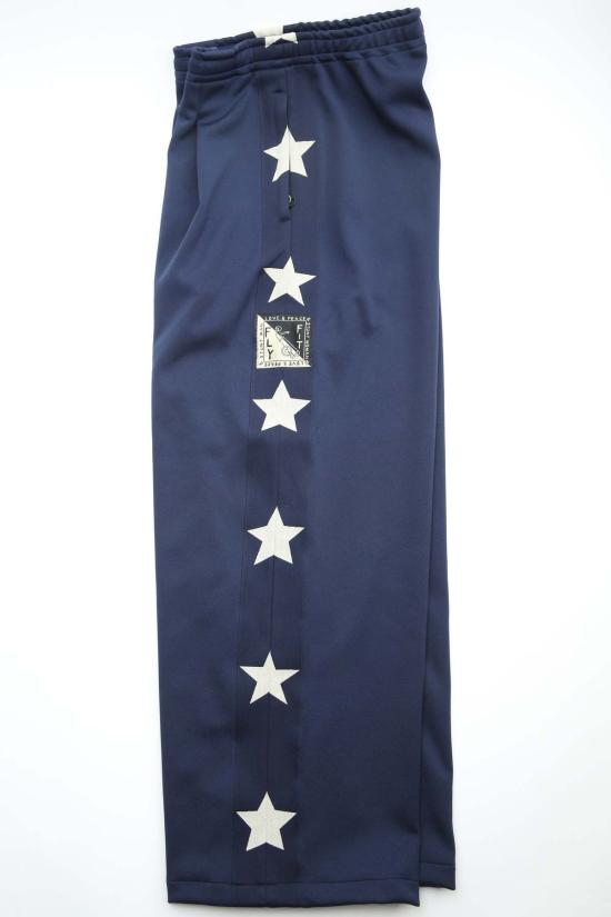  캐피탈 트레이닝/조거 팬츠 Kapital Smooth Jersey 스턴트맨 & 우먼 배기 트랙 팬츠 네이비 - KAPITAL