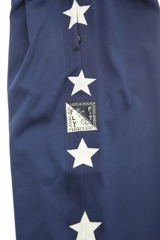  캐피탈 트레이닝/조거 팬츠 Kapital Smooth Jersey 스턴트맨 & 우먼 배기 트랙 팬츠 네이비 - KAPITAL