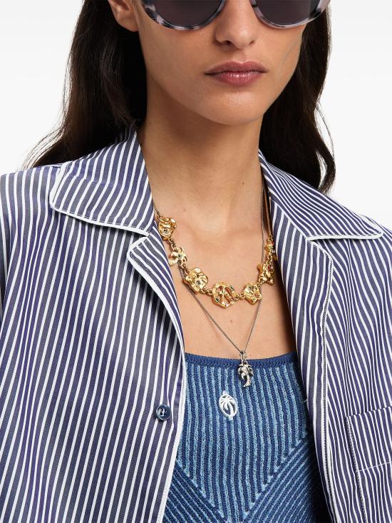 25SS 팜앤젤스 스커트 PWGG005S25FAB001 4603 NAVY BLUE OFF WHITE - PALM ANGELS