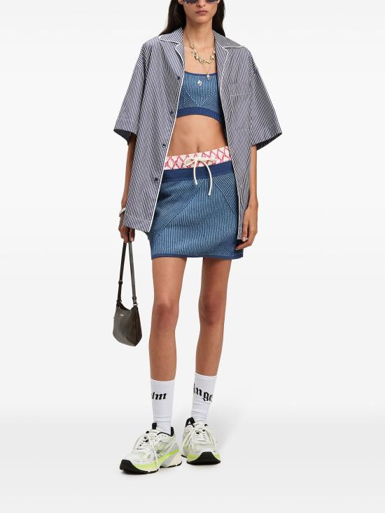 25SS 팜앤젤스 스커트 PWGG005S25FAB001 4603 NAVY BLUE OFF WHITE - PALM ANGELS