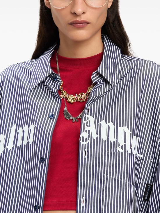 25SS 팜앤젤스 미디 원피스 PWDG002S25FAB001 4603 NAVY BLUE OFF WHITE - PALM ANGELS