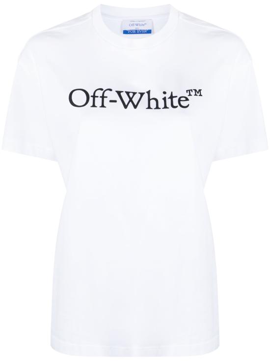 25SS 오프화이트 반팔 티셔츠 OWAA089C99JER003 0110 WHITE BLACK