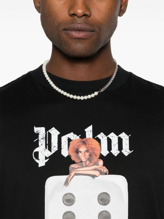 25SS 팜앤젤스 탑 PMAA001S25JER00B 1003 BLACK OFF WHITE - PALM ANGELS