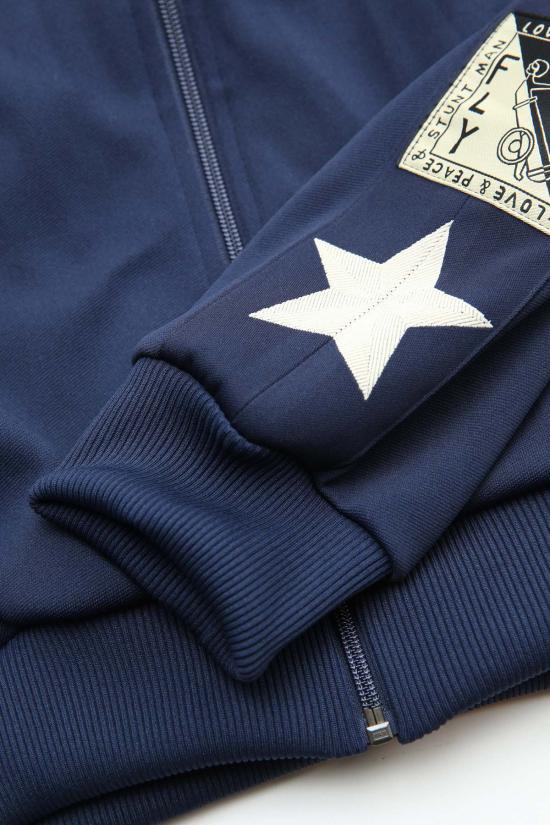  캐피탈 자켓 Kapital Smooth Jersey Standman & Woman 트랙 재킷 네이비 - KAPITAL