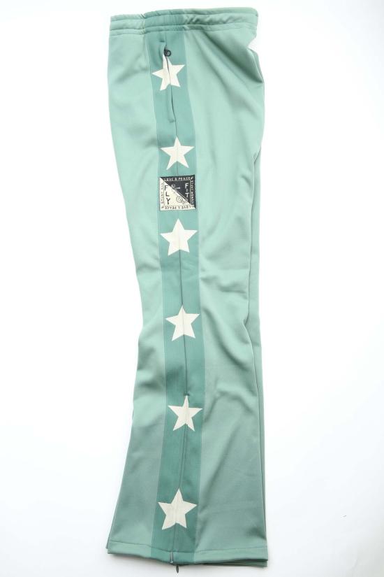  캐피탈 스트레이트 팬츠 Kapital Smooth Jersey Stantman & Woman 트랙 팬츠 라이트 그린 - KAPITAL