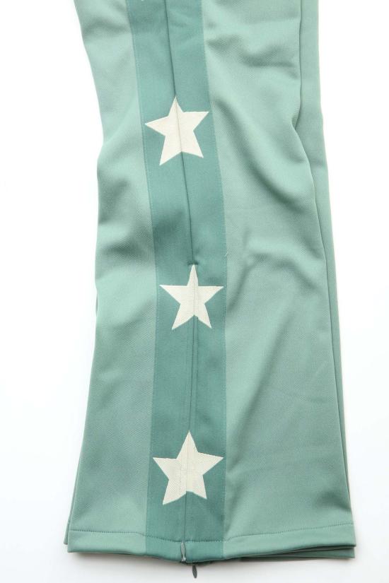  캐피탈 스트레이트 팬츠 Kapital Smooth Jersey Stantman & Woman 트랙 팬츠 라이트 그린 - KAPITAL