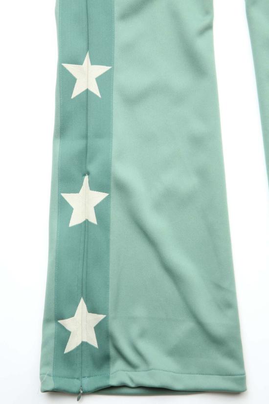  캐피탈 스트레이트 팬츠 Kapital Smooth Jersey Stantman & Woman 트랙 팬츠 라이트 그린 - KAPITAL