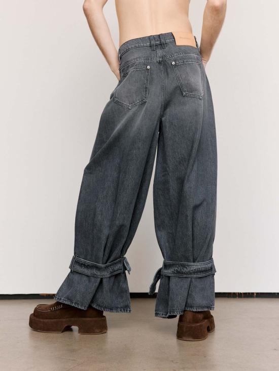  JW앤더슨 데님 팬츠 JW 앤더슨 코튼 버클 커프 진 그레이 - JW ANDERSON