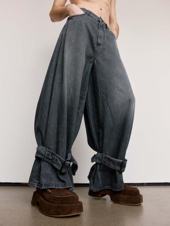  JW앤더슨 데님 팬츠 JW 앤더슨 코튼 버클 커프 진 그레이 - JW ANDERSON