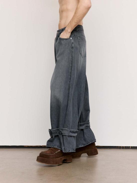  JW앤더슨 데님 팬츠 JW 앤더슨 코튼 버클 커프 진 그레이 - JW ANDERSON