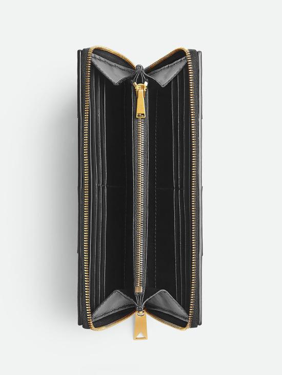 24FW 보테가베네타 지갑 651368 VCQC1 8425 BLACK GOLD - BOTTEGA VENETA