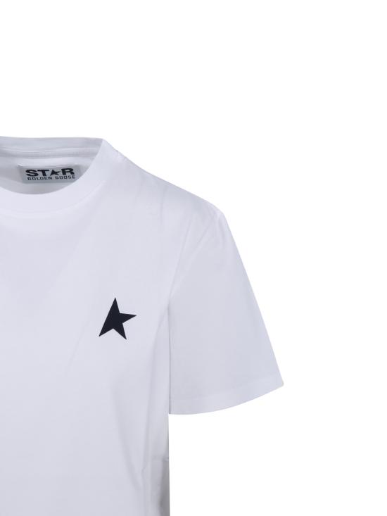 24FW 골든구스 반팔 티셔츠 GWP01220 P000593 10364 OPTIC WHITE BLACK - GOLDEN GOOSE