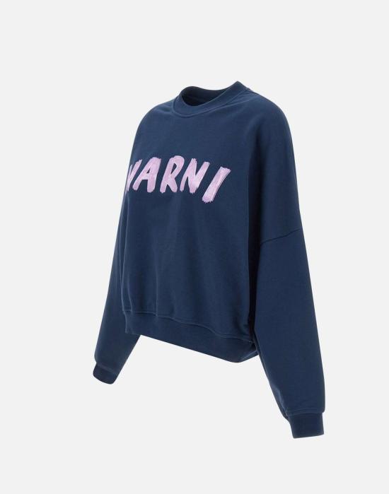  마르니 로고 크루넥 스웨트셔츠 긴팔 티셔츠 FLJE0185P2USCU88LOB95 DOM - MARNI