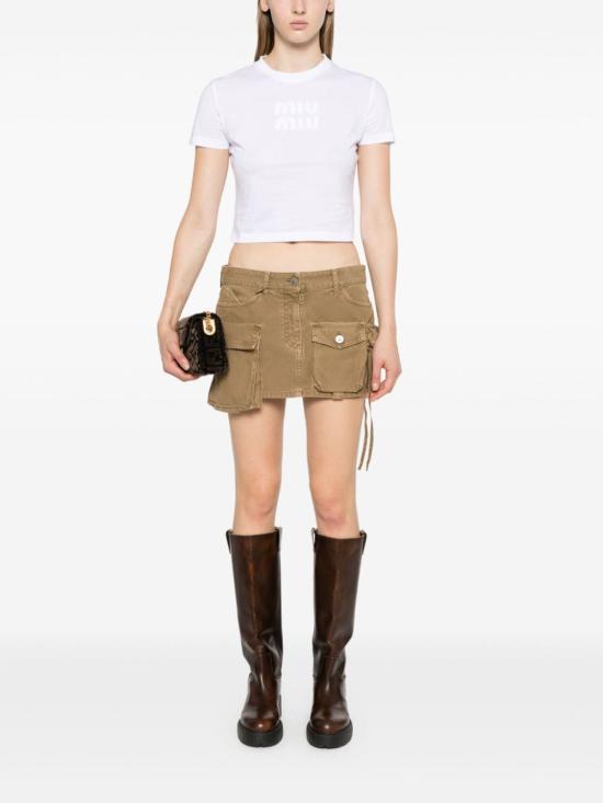 24FW 미우미우 반팔 티셔츠 MJN4831YXTF0009 DOM - MIU MIU