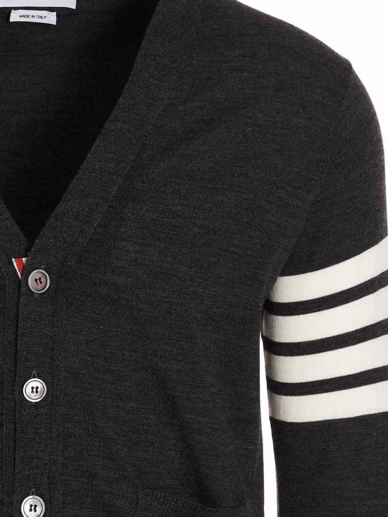  톰브라운 4바 서스테이너블 파인 메리노 울 클래식 가디건 MKC002AY1014022 Grey - THOM BROWNE