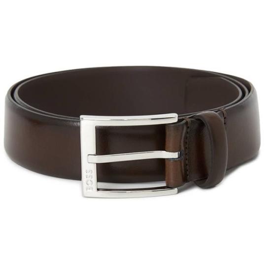 25FW 휴고보스 가죽 벨트 50482241202 DARK BROWN DOM