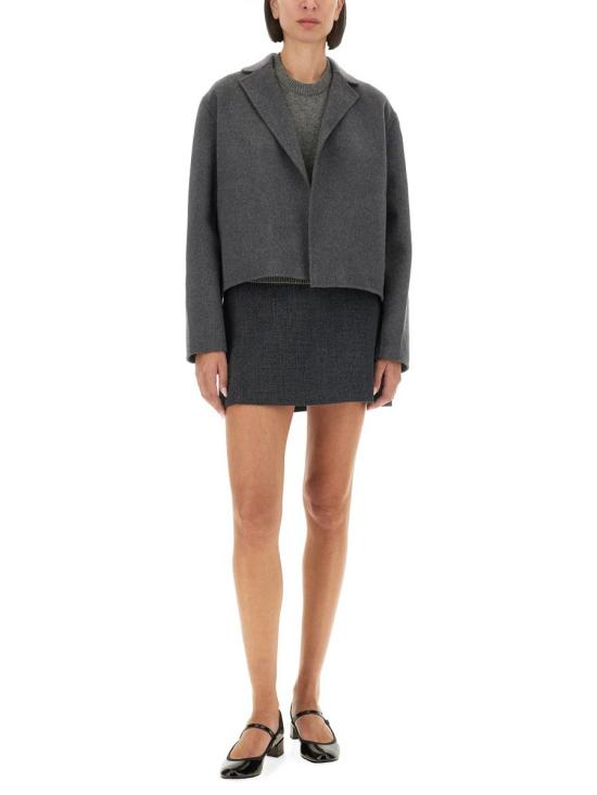  띠어리 숏 스커트 O0805303A08 CHARCOAL MELANGE DOM - THEORY