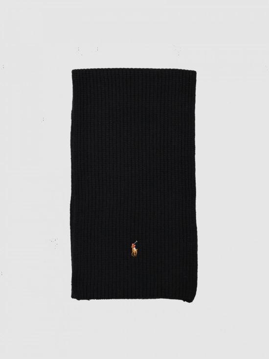  폴로 랄프로렌 포니 로고 자수 니트 머플러 449959353001 BLACK DOM