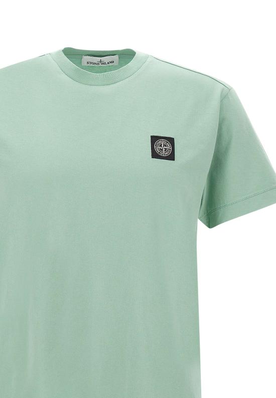  스톤 아일랜드 반팔 티셔츠 801524113V0052 LIGHT GREEN DOM - STONE ISLAND