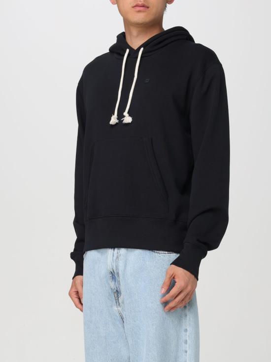  아크네 스튜디오 페이스 로고 코튼 후드 CI0174 900 BLACK DOM - ACNE STUDIOS