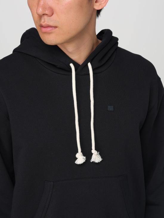  아크네 스튜디오 페이스 로고 코튼 후드 CI0174 900 BLACK DOM - ACNE STUDIOS