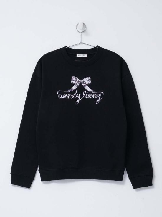  샌디리앙 긴팔 티셔츠 F24T024 F090 001 BLACK DOM