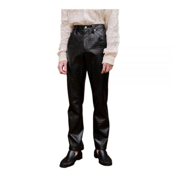  세퍼 스트레이트 팬츠 LONDRETROUSERBLACKCROCO BLACK CROCO DOM