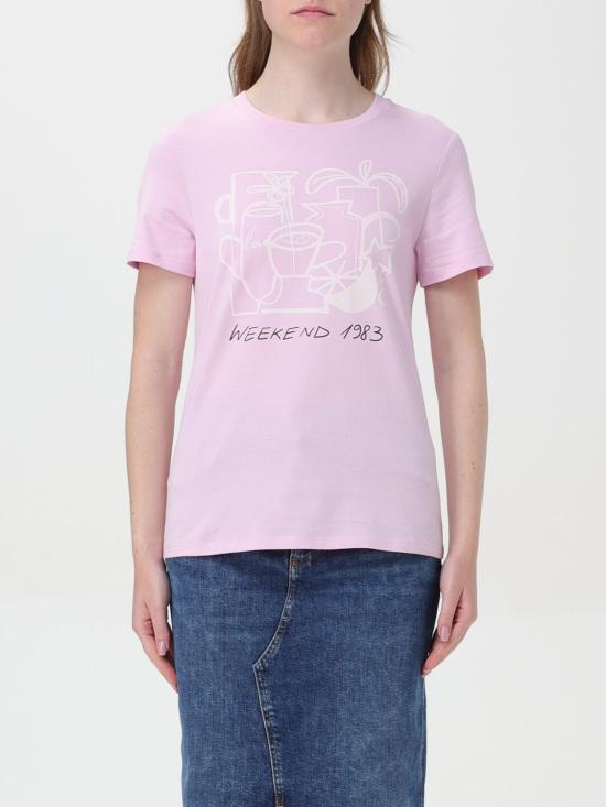 24SS 위켄드막스마라 반팔 티셔츠 2415971051600 005 Pink