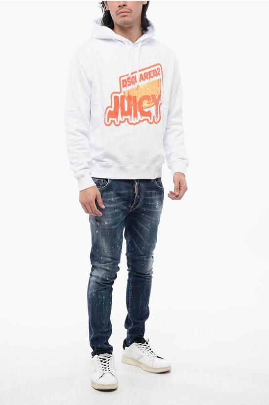  디스퀘어드2 후드 티셔츠 S74GU0779 S25551 100 White - DSQUARED2