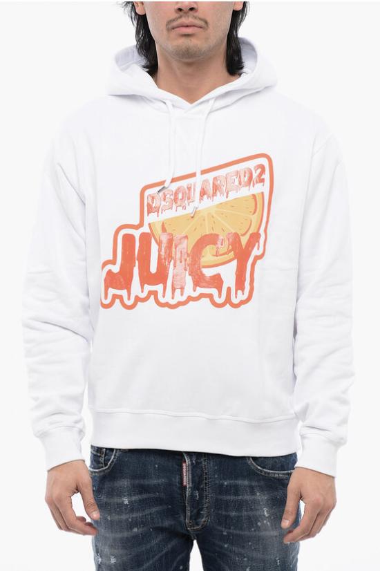  디스퀘어드2 후드 티셔츠 S74GU0779 S25551 100 White