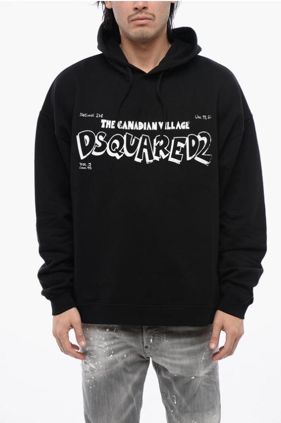  디스퀘어드2 후드 티셔츠 S74GU0765 S25551 900 Black