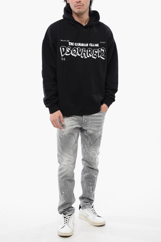  디스퀘어드2 후드 티셔츠 S74GU0765 S25551 900 Black - DSQUARED2