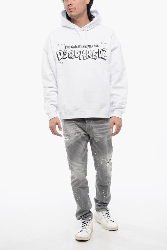  디스퀘어드2 후드 티셔츠 S74GU0765 S25551 100 White - DSQUARED2