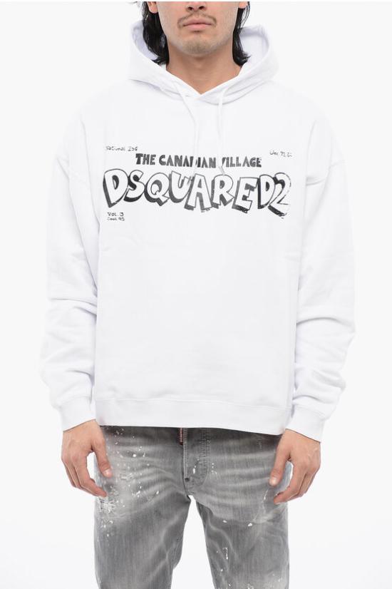  디스퀘어드2 후드 티셔츠 S74GU0765 S25551 100 White