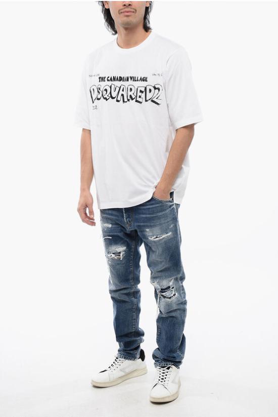  디스퀘어드2 반팔 티셔츠 S74GD1242 S23009 100 White - DSQUARED2